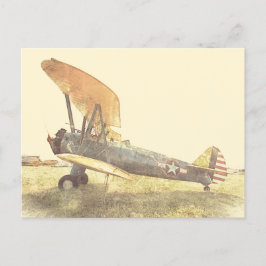 Old Fighter Biplane Airplanes Postcard Vykort
