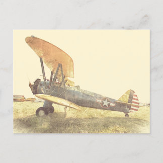 Old Fighter Biplane Airplanes Postcard Vykort