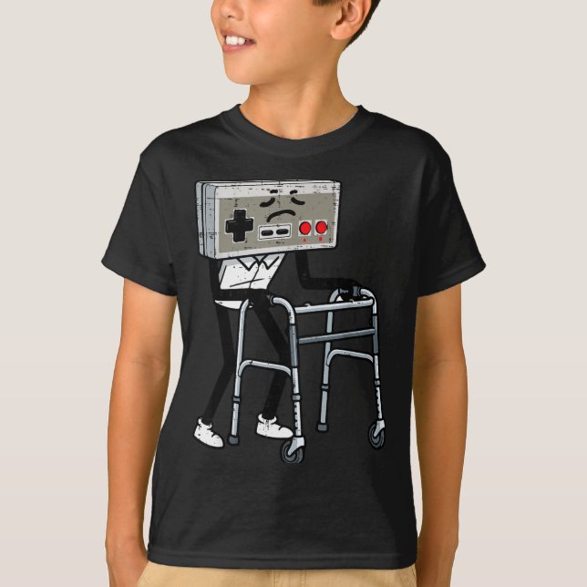 Old Gaming Controller Walker Funny Gamer Men Women T Shirt (Framsida)