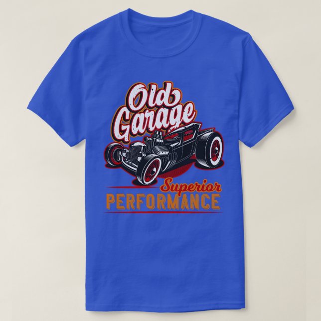 Old Garage Hot rod Kalifornien T Shirt (Design framsida)