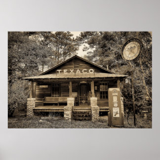 Old Gas Station Poster