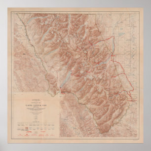 Old Glacier National Park Map (1914) Poster