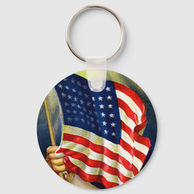 Old glory American Flagga Nyckelring (Framsida)