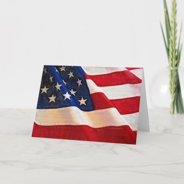 Old glory American Flagga Ripples Kort (Framsida)