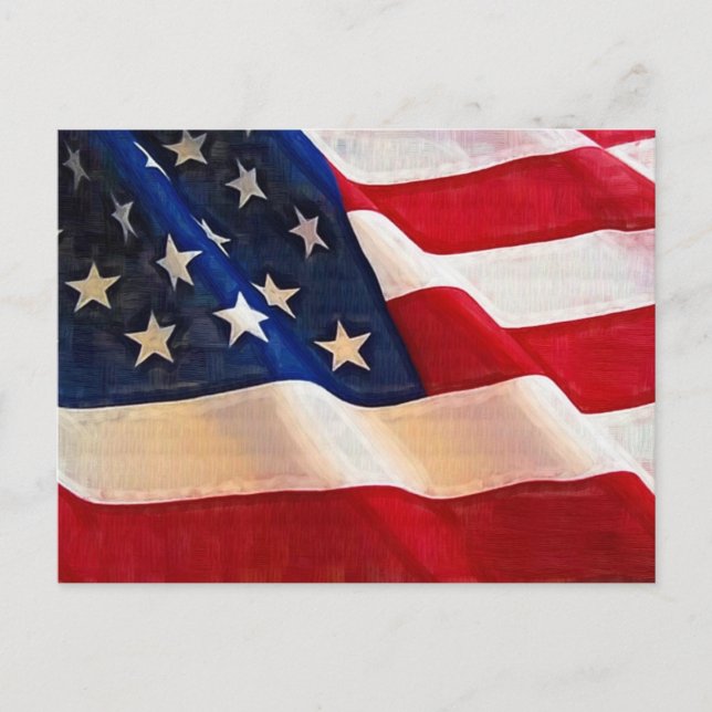 Old glory American Flagga Ripples Vykort (Framsida)