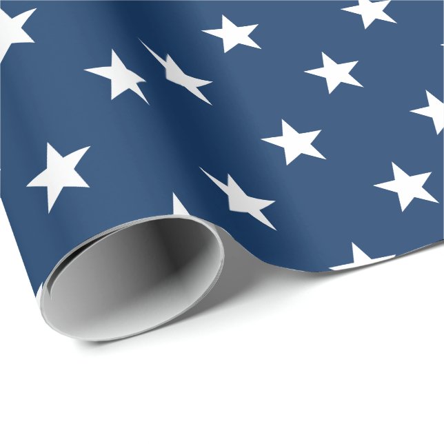 Old Glory Blå Stjärnor (stor skala) Presentpapper (Rullad Hörn)
