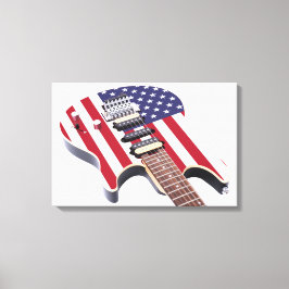 OLD GLORY ELECTRIC GUITAR 16 x 24 Canvastryck