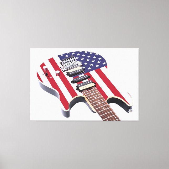 OLD GLORY ELEKTRISKA GUITAR 40 x 60 Canvastryck (Framsida)