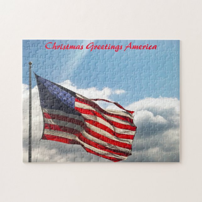 Old Glory eller Stars and Stripes amerikanska flag Pussel (Horisontell)
