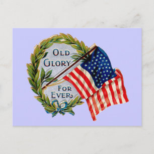 Old glory Forever Vintage Flagga Vykort