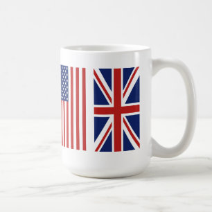 Old glory och Union Jack Flaggor. Kaffemugg