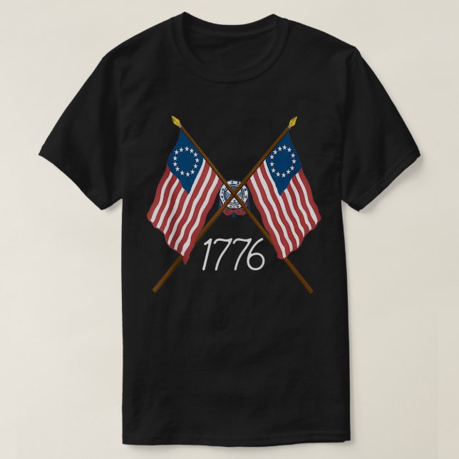 Old glory Patriotic USA Betsy Ross Flagga T Shirt (Design framsida)