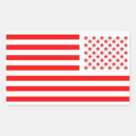 Old Glory Röd Rektangulärt Klistermärke