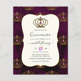 Old Gold Elegance Quinceañera Flygblad