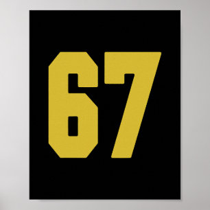 Old Gold Svart Nummer 67 Jersey Spelaruniform #67 Poster