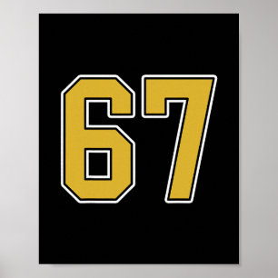 Old Gold Svart Vit Sport Nummer 67 Tröja Unifo Poster