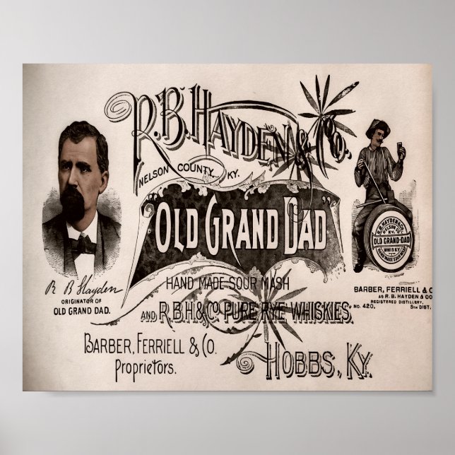 Old Grand Dad Sour Mash Whiskey Poster (Framsidan)