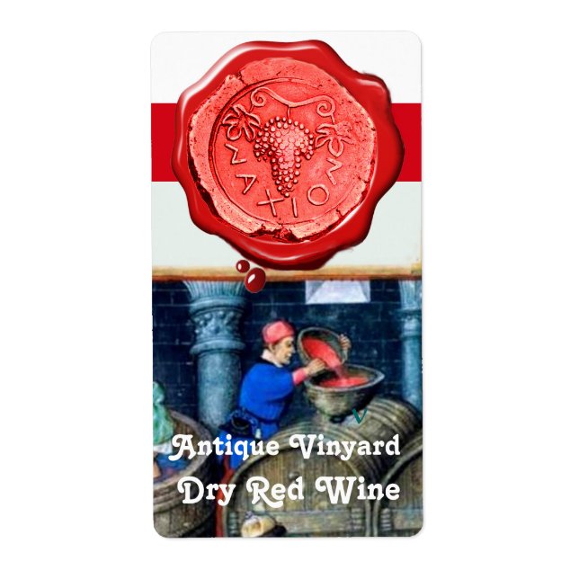 OLD GRAPE VINEYARD RED VIN BARRELS VAX SEAL FRAKTSEDEL (Framsidan)