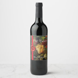 OLD GRAPE VINEYARD VIN TASTING PARTY Red Vax Seal Vinflaska Etikett