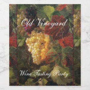 OLD GRAPE VINEYARD VIN TASTING PARTY VINFLASKA ETIKETT