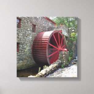 Old Grist Mill - Red Vatten Wheel, Sudbury, MORSA  Canvastryck