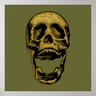 Old Guld Skull Poster