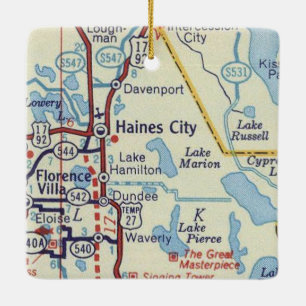 Old Haines City Florida Julgransprydnad Keramik