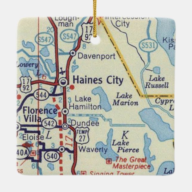 Old Haines City Florida Julgransprydnad Keramik (Baksida)