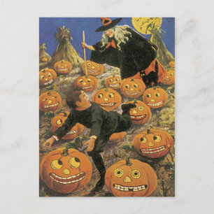 OLD Halloween-vykort, Retro Witchery Vykort