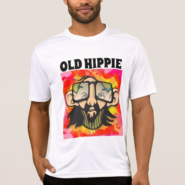 OLD HIPPIE BIRTHDAY MANAR KONT-SHIRTS T SHIRT (Framsida)