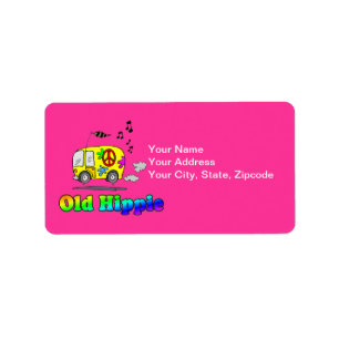 Old Hippie Buss Adressetikett