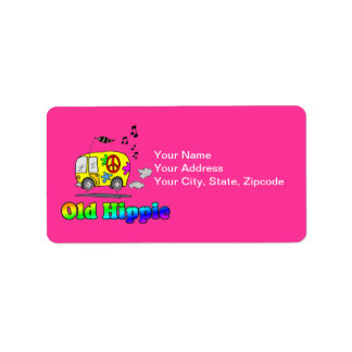 Old Hippie Buss Adressetikett