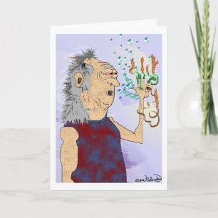 OLD HIPPIE DUDE-födelsedagskort Kort