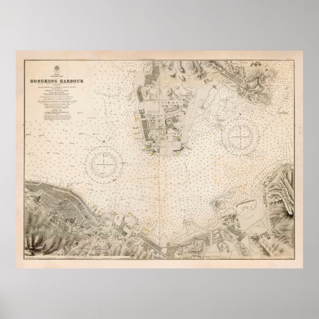 Old Hong Kong Harbour Karta (1912) Poster (Framsidan)