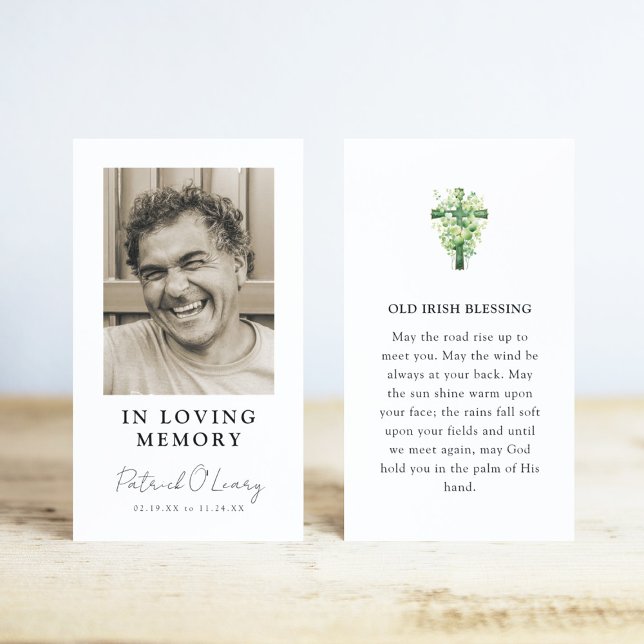 Old Irish Blessing Photo Prayer Card Visitkort (Skapare uppladdad)