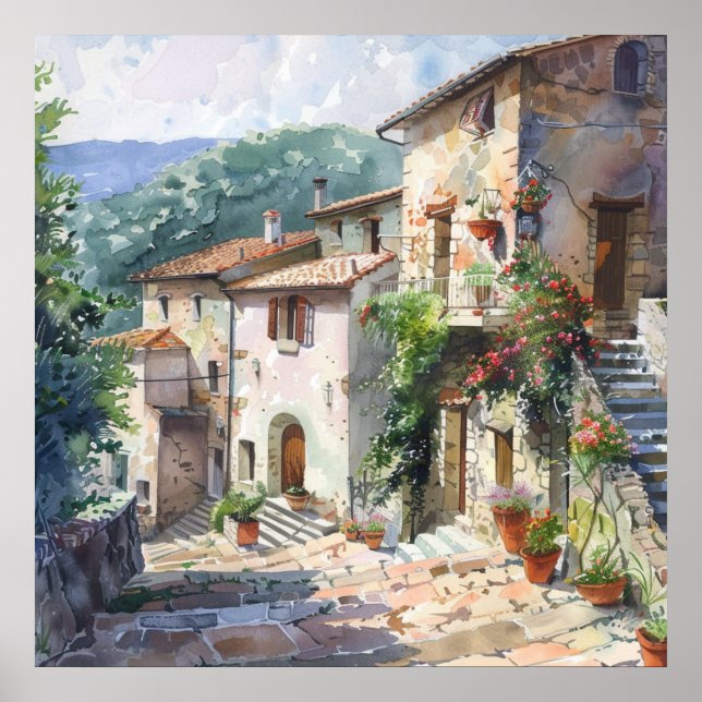 Old Italian Village  Poster (Framsidan)