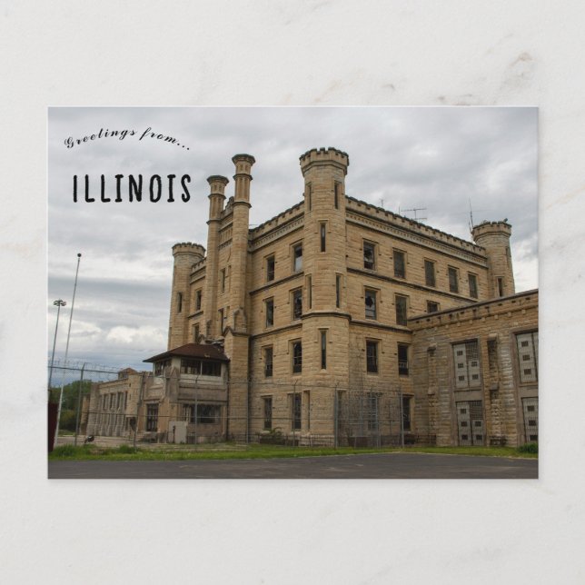 Old Joliet Prison Joliet Illinois Vykort (Framsida)