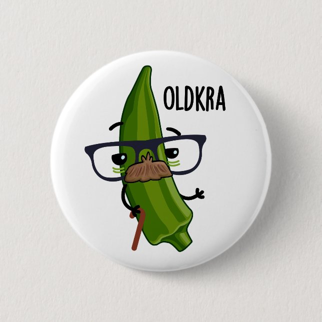 Old-kra Funny Okra Pun Knapp (Framsida)