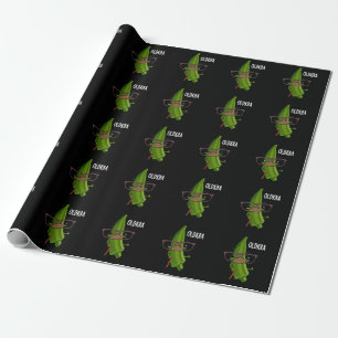 Old-kra Funny Okra Pun Mörk BG Presentpapper