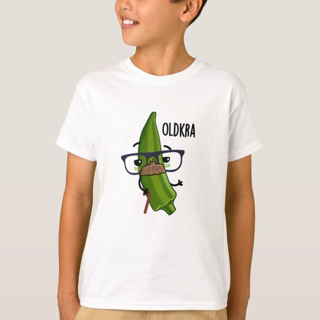 Old-kra Funny Okra Pun T Shirt (Framsida)