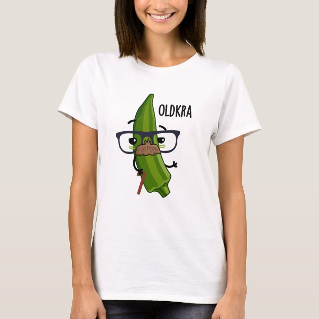 Old-kra Funny Okra Pun T Shirt (Framsida)