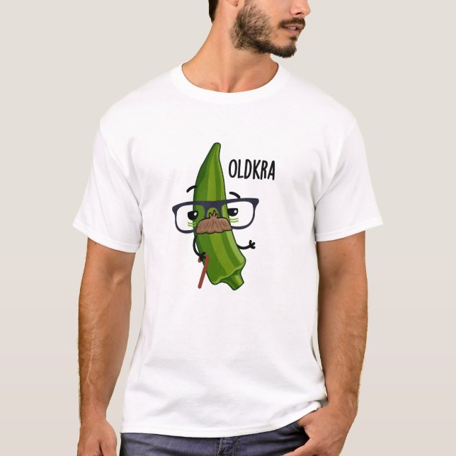 Old-kra Funny Okra Pun T Shirt (Framsida)