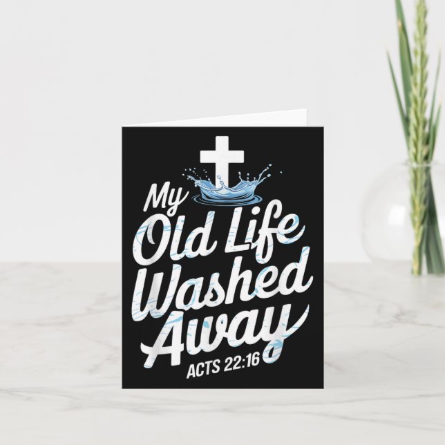 Old Life Washed Water Baptism Bible Verse Christia Kort (Framsida)