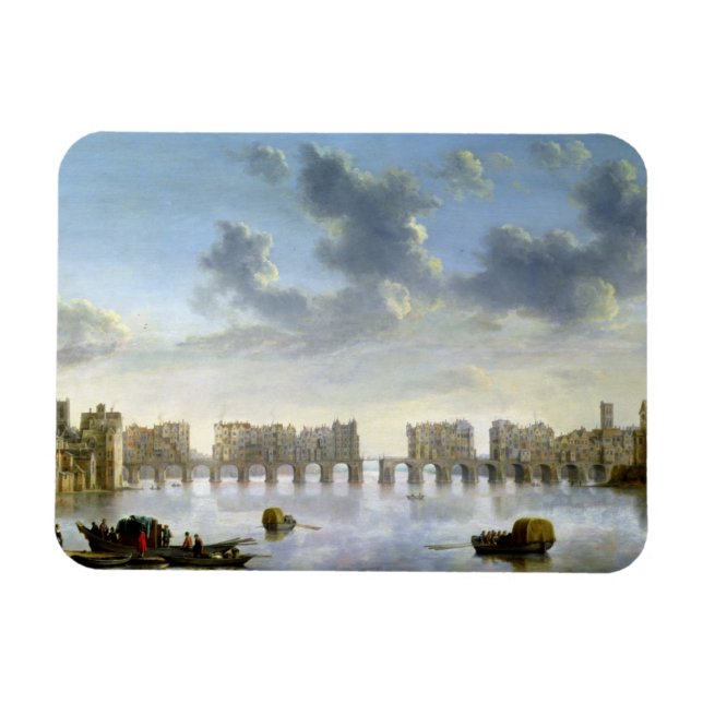 Old London Bridge (olja), c.1630 Magnet (Horisontell)