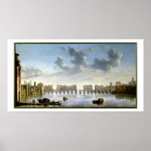 Old London Bridge (olja), c.1630 Poster