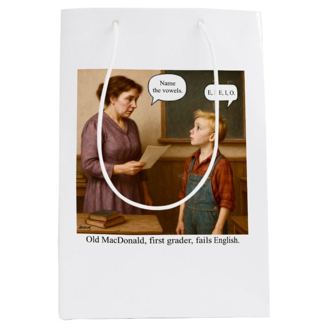 Old MacDonald, first grader, fails English. (Framsidan)