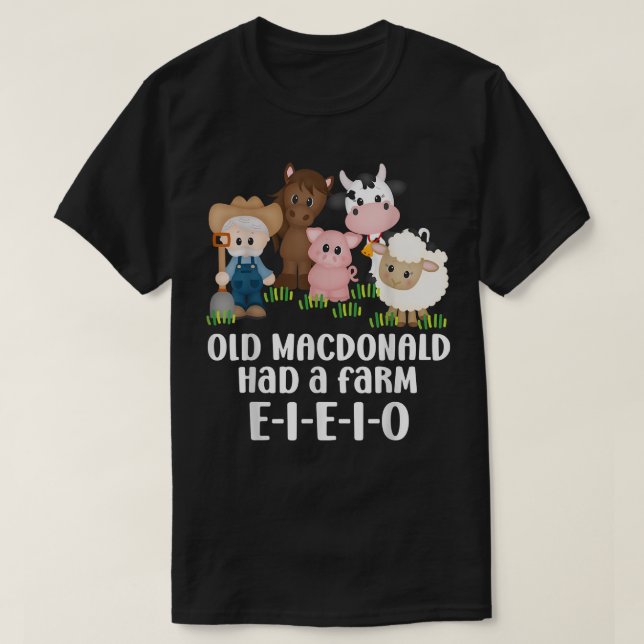 Old MacDonald Had a Farm EIEIO Nursery Song Toddle T Shirt (Design framsida)