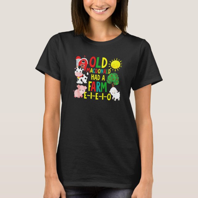 Old Macdonald Had A Farm  Småbarns Gårdsdjur T Shirt (Framsida)