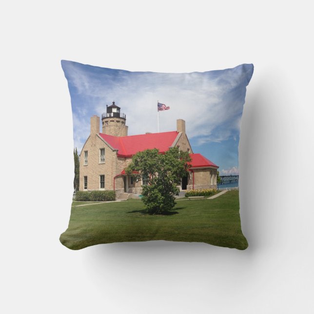Old Mackinac Point Lighthouse-bron Kudde (Framsida)
