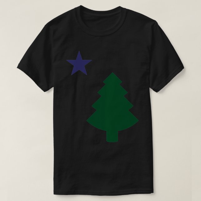 Old Maine State Flag 1901 Pine Tree Star  T Shirt (Design framsida)